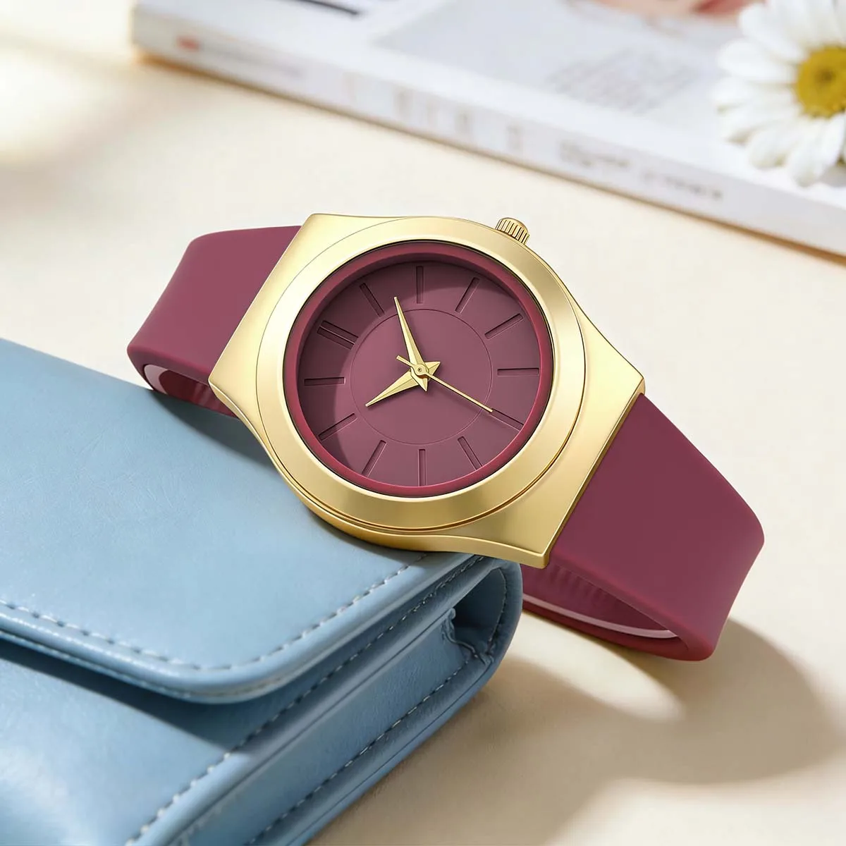 Ladies Sport Casual Sample Women Girls Quartz Watches Silicone Wristwatch image 2