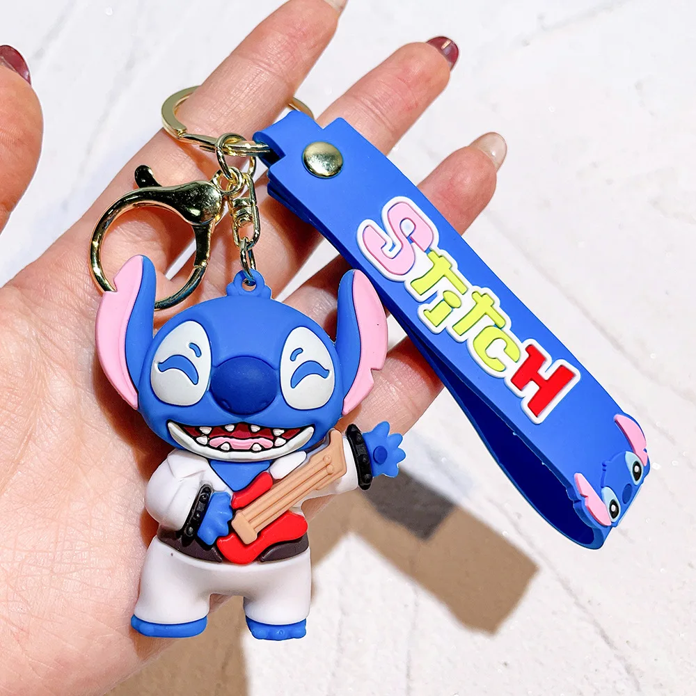 Dress up Stitch keychain soft plastic figurine PVC car keychain pendant doll machine gift