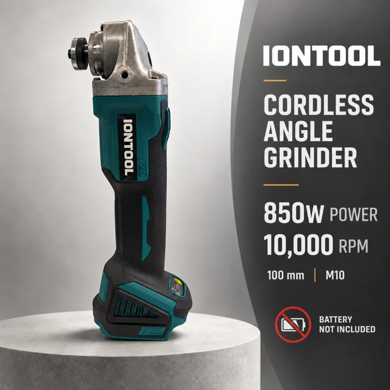 IONTOOL 10000RPM 100mm Cordless Angle Grinder M10 for Farm Equipment Workshop Maintenance and Metal Rust Removal