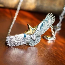 Fashion Domineering Flying Eagle Pendant Animal Necklace for Men Punk Hip Hop Rock Style Jewelry Anniversary Gift