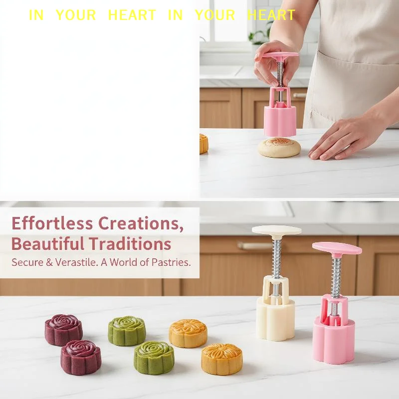 Kitchen Baking Torch - 【X】1세트 DIY Mooncake 몰드 플라스틱 핸드