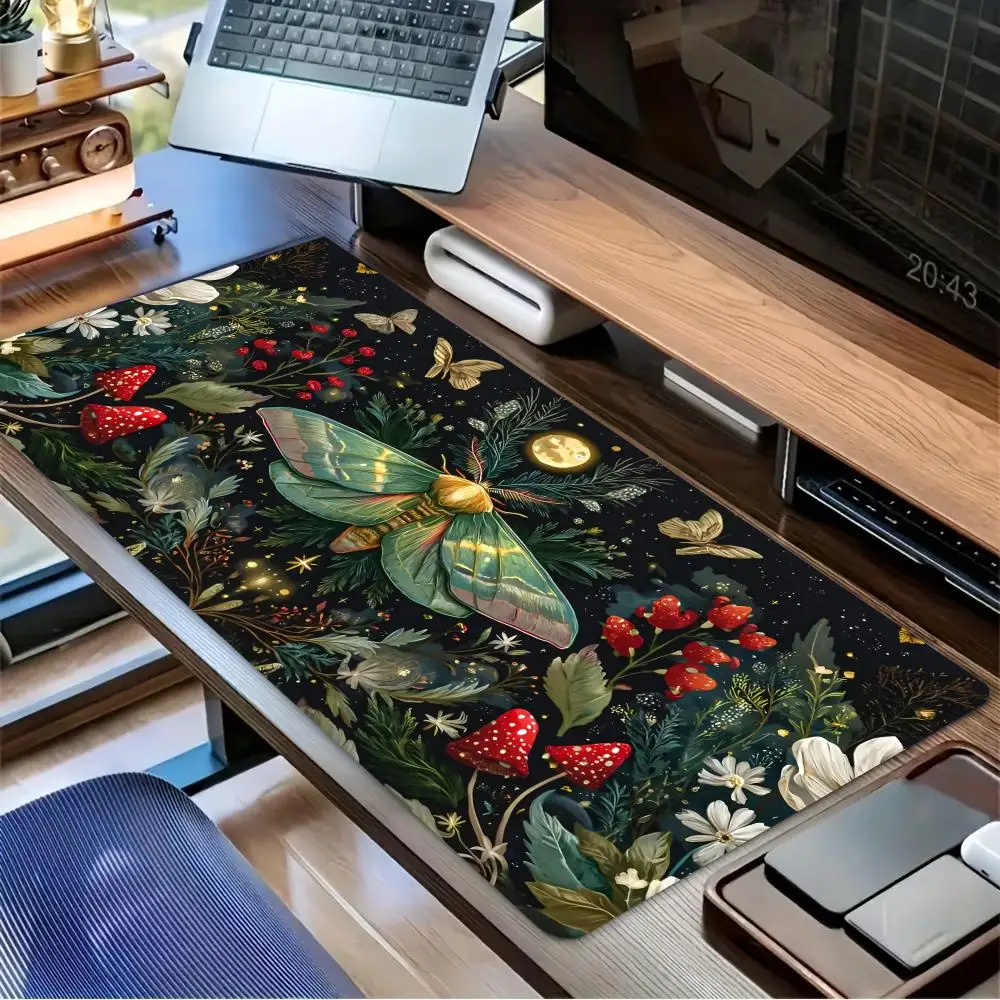 vVintage Moonlit Wolves Art large mouse pad desk pad gaming mats edge locking rubber anti-slip pc accessories Computer Desks pad