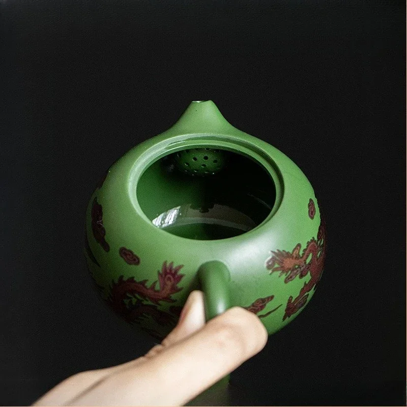

Raw ore purple sand Benshan green mud Xishi pot Longfeng Chengxiang color-changing teapot household brewing teapot