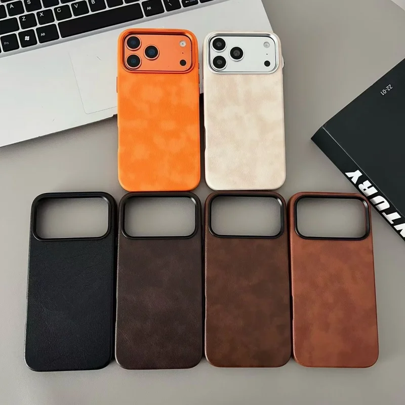 

Luxury Retro Crazy Horse Original Leather Case for IPhone 17 Pro Max 17Pro 16 15 Pro Max for Magsafe Magnetic Charging Cover