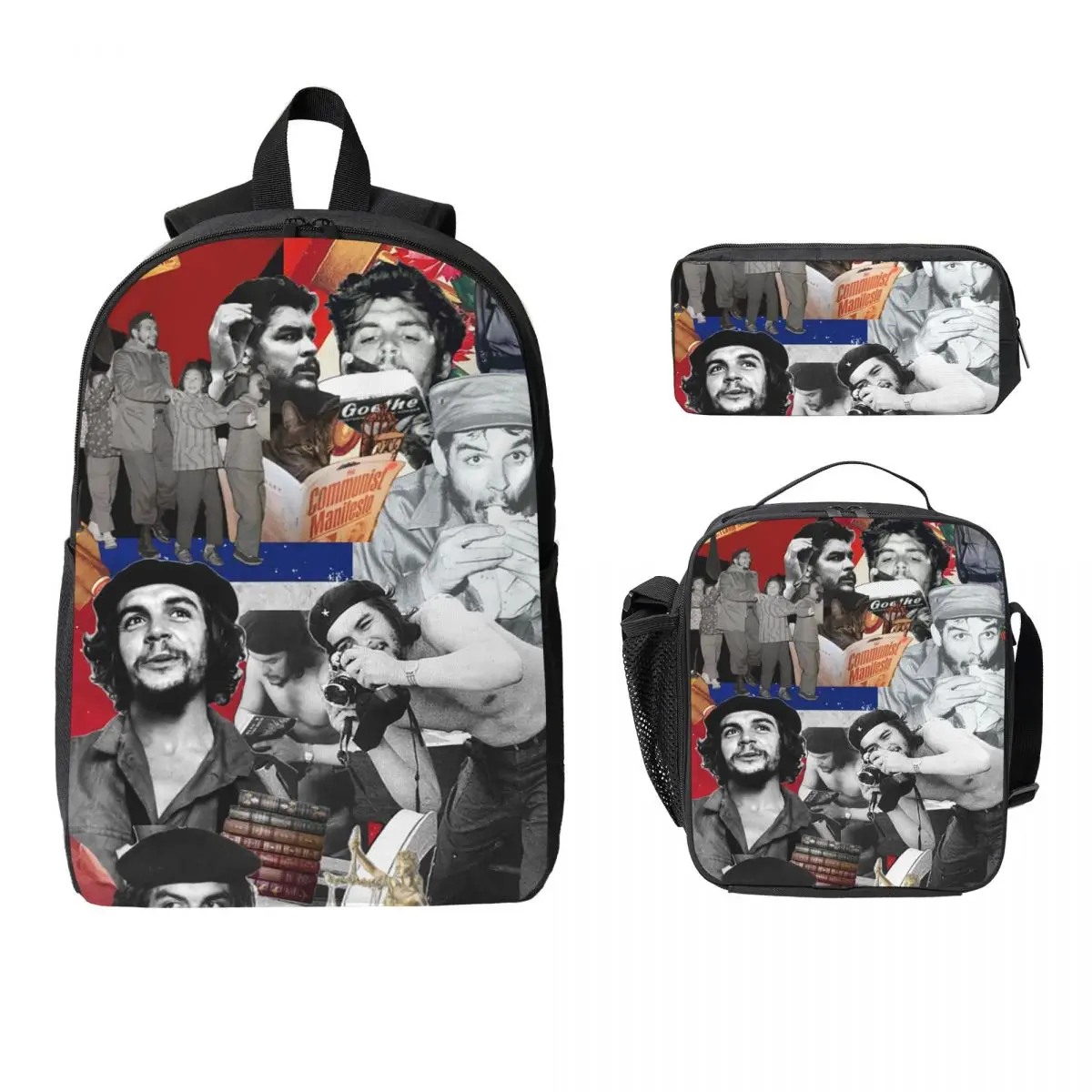 

Che Guevara Backpack Student Boys Girls BookBag School Bag Laptop Shoulder Bags 3ps Insulated Lunch Bag Pencil Case