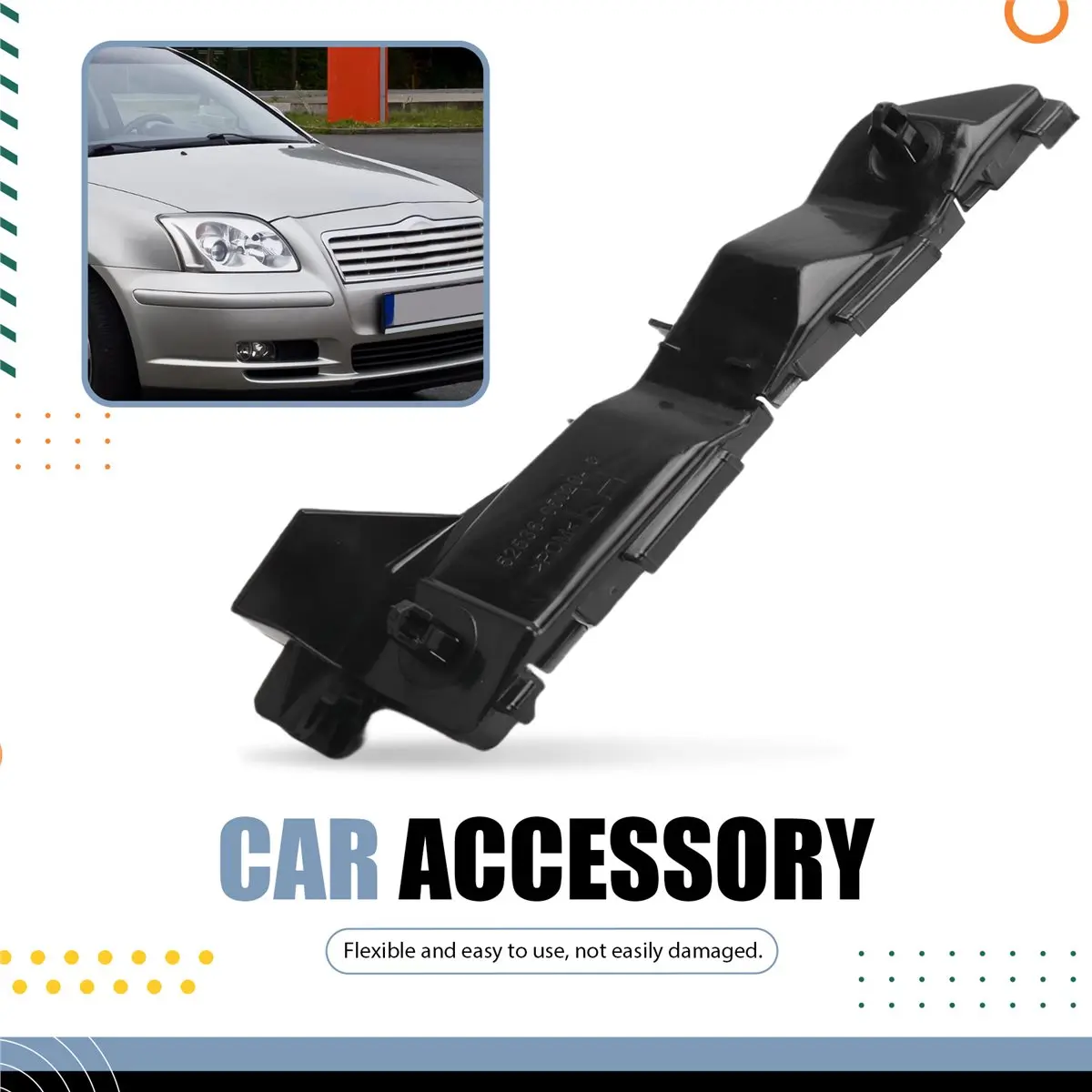 #04E (Black)1Pair Front Bumper Mount Support Bracket For Toyota Avensis II T25,Automotive Parts & Accessories