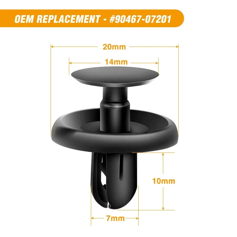 40Pcs Engine Under Cover Push-Type Retainer Fastening Clips for Toyota Camry Corolla Matrix Prius RAV4 Lexus RX450 90467-07201