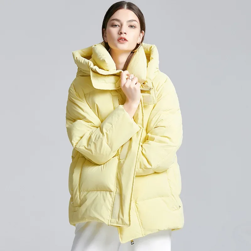 2024 New Winter and Autumn Women White Duck Down Hoodies Down Puffer Jacket Casual Warm Windproof Parka Coats