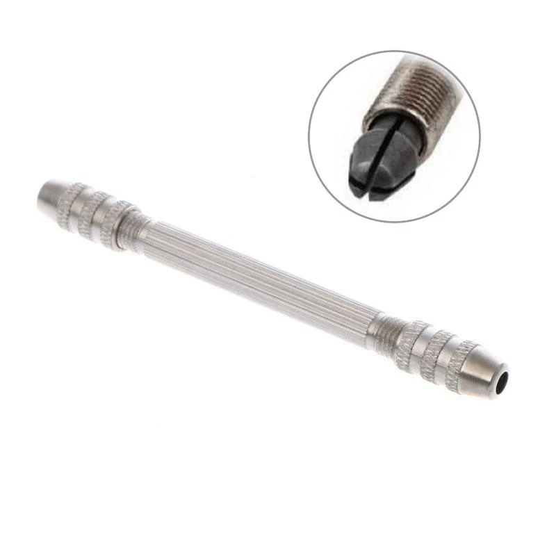 195C Double Ended Pin Vise DIY Hand Drill Pin Vise Resin Drill Tools with Collet Drill Jewelry Making Tools for DIY Hairpin