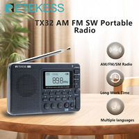 RETEKESS V115 Radio FM AM SW Portable Radios Rechargeable  Radio Batteries multiple bands  USB Recorder Speaker for Elders TX32