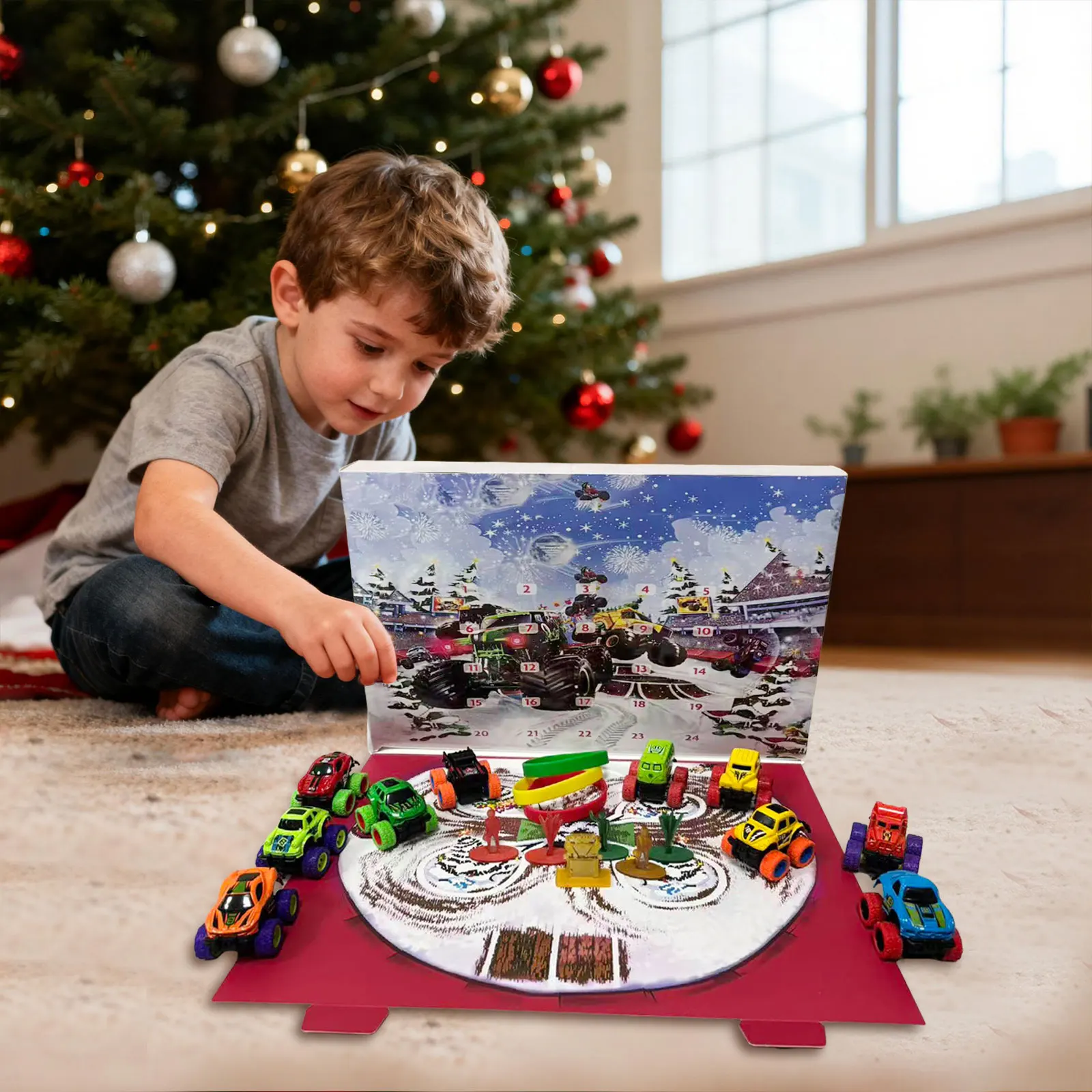 مؤقت غسيل اليد 20 ثانية تقويم مجيء العطلة الصغيرة 24 يومًا من الشاحنات الصغيرة والملحقات بمقياس 1:87 ساعة حمام للأطفال #4