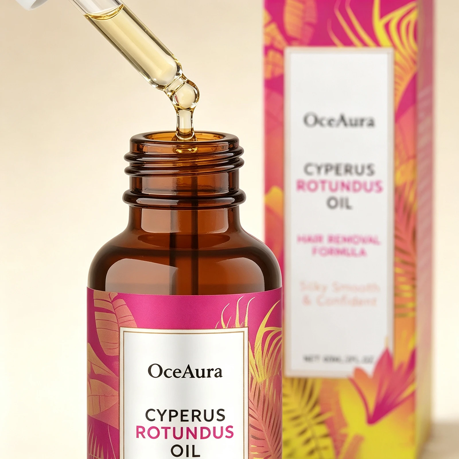 60ml Natural Cyperus Rotundus Oil Body Hair Remover Oil Armpit Leg Arm Reduces Hair Growth Gentle Care Body Essential Oil