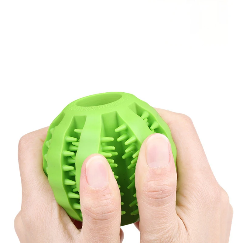 Dog Toy Ball Nontoxic Bite Resistant Toy Ball for Pet Dogs Puppy Cat Dog Pet Food Treat Feeder Chew Tooth Cleaning Ball