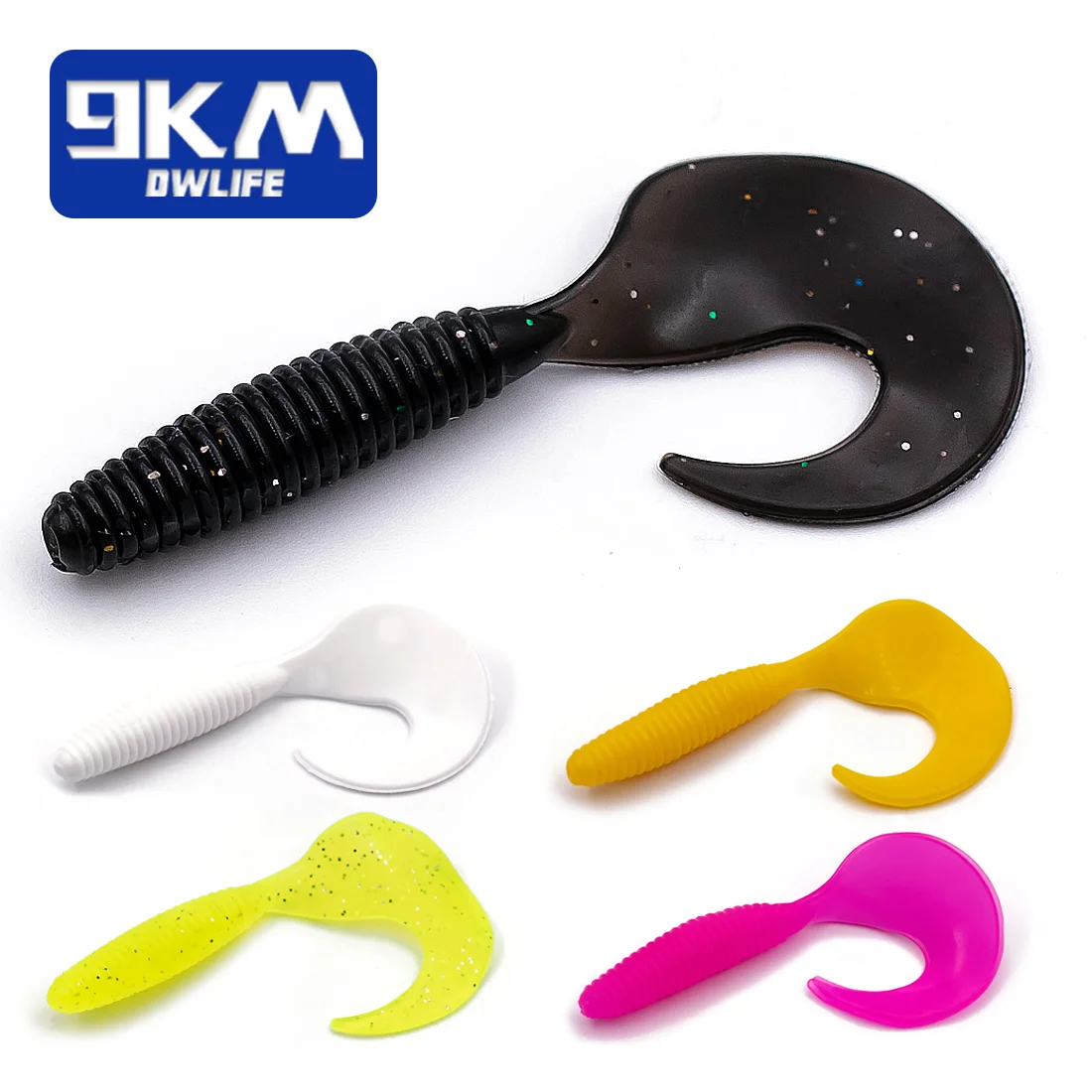 15 sztuk kręcony ogon przynęta na ryby Grub Worm silikonowe miękkie przynęty Swimbaits dla Crappie Bass Walleye przynęta na pstrągi słodkowodne przynęta wędkarska