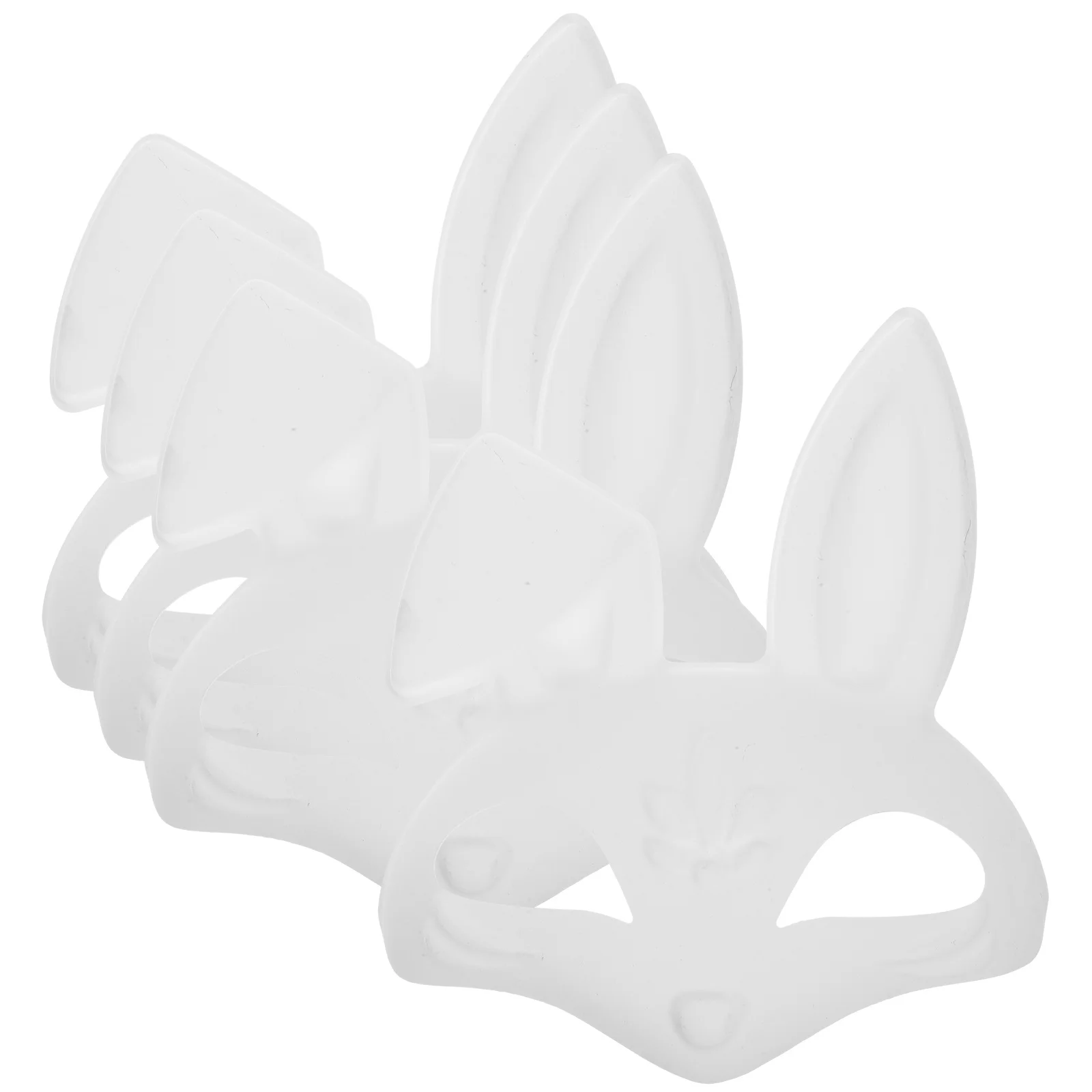 4 Stück leere weiße Kaninchenmaske DIY Malerei Handwerk Hase Kostüm unbemalt Tier Dress Up Maskerade Party Rollenspiel Requisiten