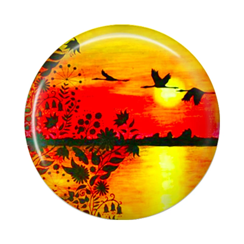 8mm 10mm 12mm 25mm 14mm 16mm 18mm 20mm Photo Beautiful Glass Cabochons Round Cameo Set Handmade Settings Stone Nature NA008