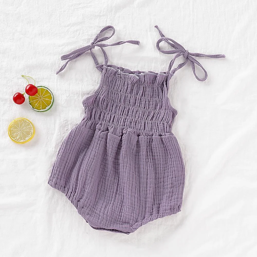 Newborn Girls Bodysuit Purple Jumpsuit Outfits Summer Sleeveless Babies Clothes