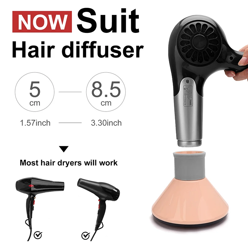 Universal Hair Dryer Diffuser Women Long Curly Hair Hair Dryer Attachment 5cm To 8.5cm For Wavy Hair Straight Hair Styling Tool