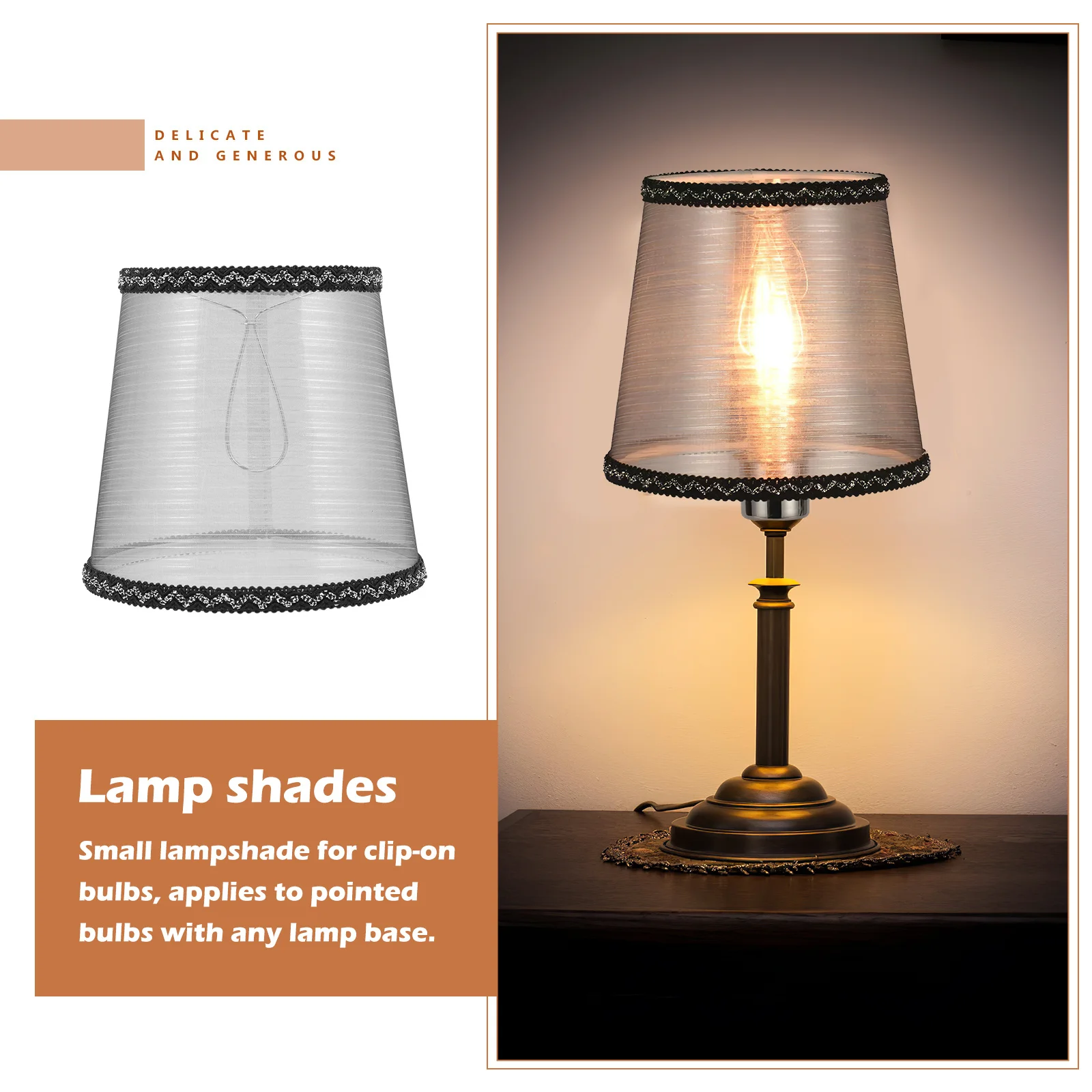 

Fabric Metal Chandelier Lampshade Ceiling Light Shade Prevent Dazzling Safe Decorative Natural