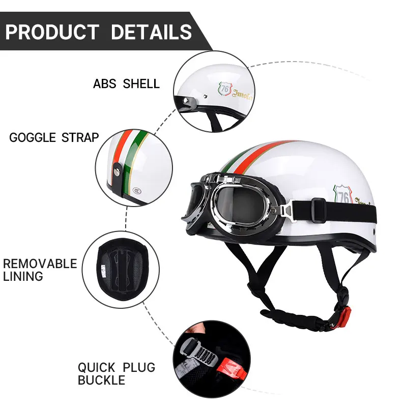 Cascos de motocicleta Retro para adultos, gorra de seguridad Vintage para locomotora, casco de media cara para Scooter