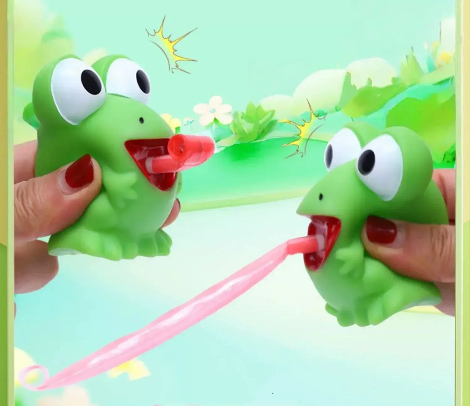 Squishy Frog Dinosaur Fidget Toys Tongue Out Funny Squeeze Stress Relief Pinch Interactive Novelty Creative Gift for Adults Kids