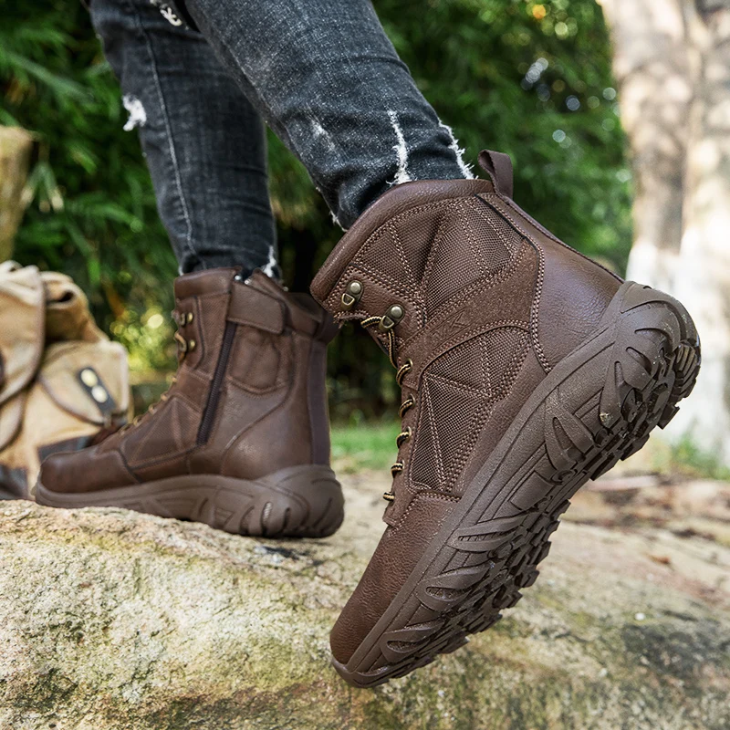 Men's Tactical Shoes Outdoor Field Combat Training Boots Waterproof Climbing Hiking Shoes Male Mountain Trail Running Sneakers