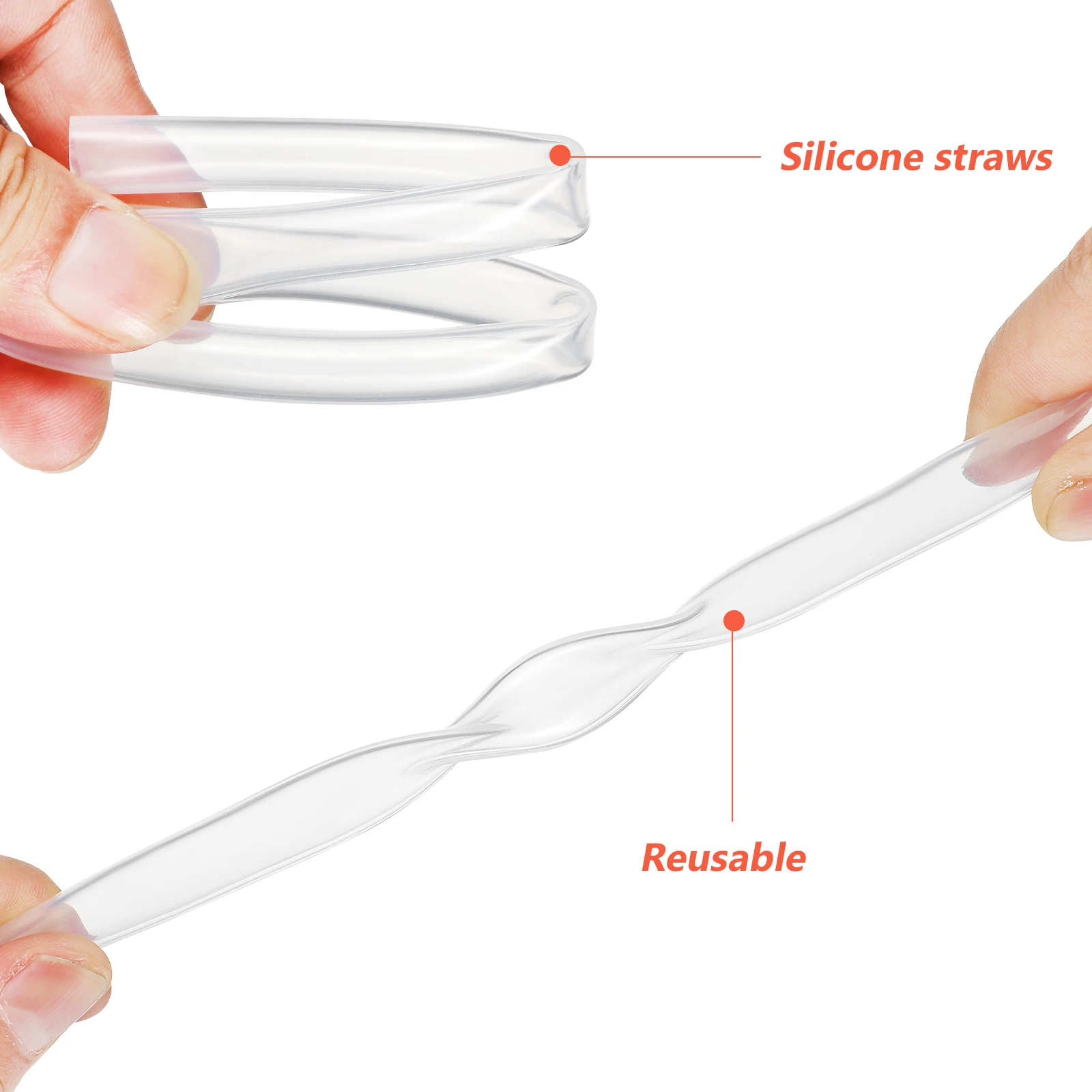 

8 pcs With With Brush Cleaning Brush Long Reusable Drinking Straws For Water Jugs Silicone Straws Tumblers Cups