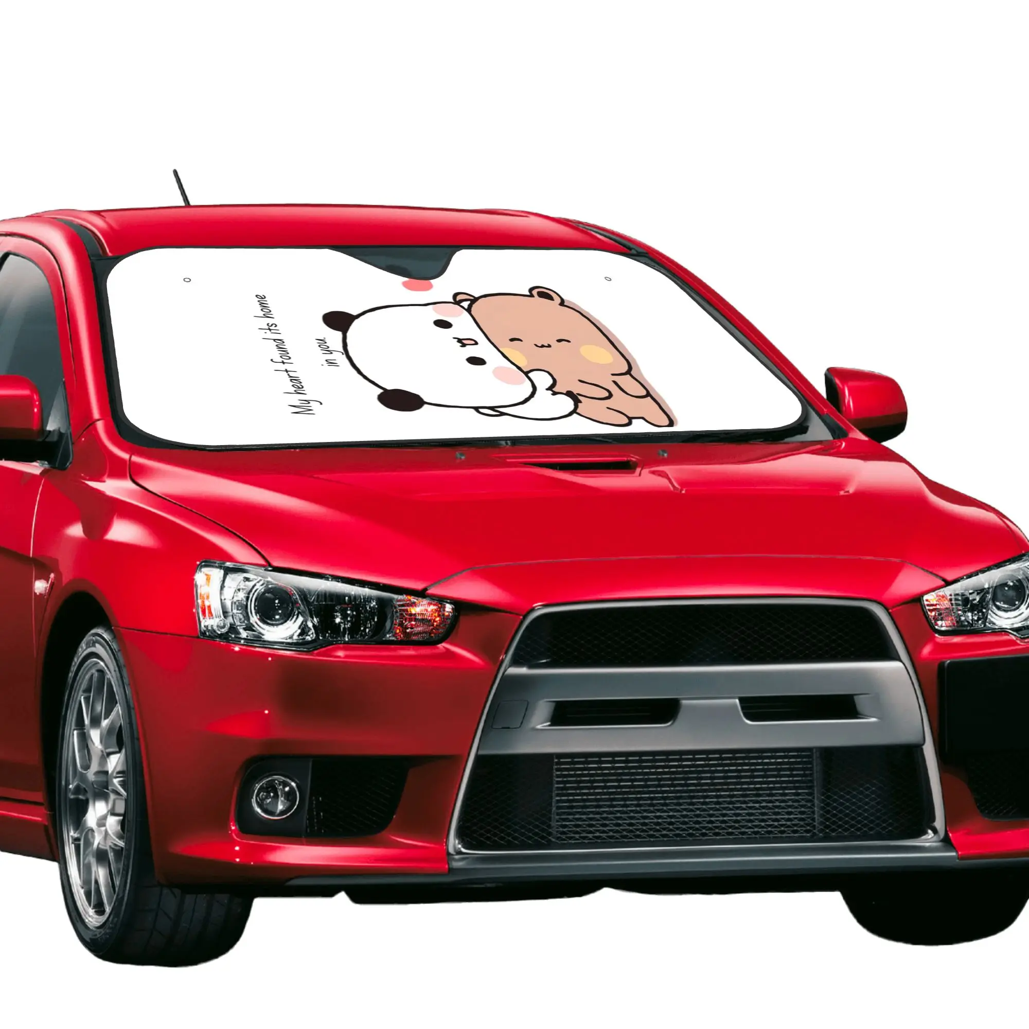 Windshield Sun Shade Car DuDu Bear And BuBu Panda Couple Solar Reflector Protector Visor Screen Cover Vehicle Windscreen