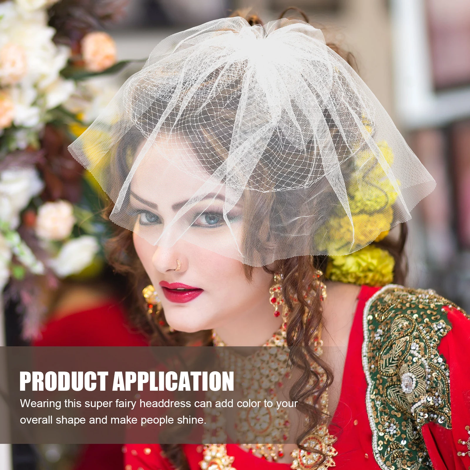 

1pc Clip Bridal Elegant Korean Style Short Wedding Hair Accessory Women Headwear Bride Hair Ornament Veil Decor Party Headdress