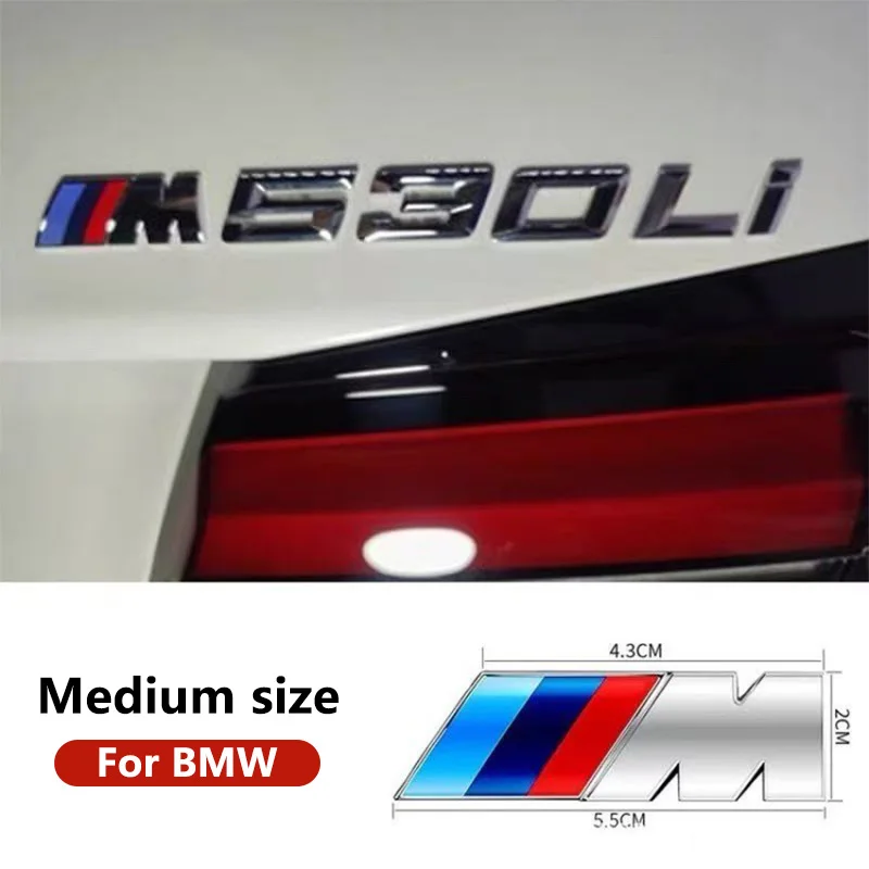 Metal Car Boot Badge Emblem Accessories For BMW M E34 E36 E60 E90 E46 E39 F10 F30 X5 X6 M3 M5 E71 F01 F02 3D Grey badge Letters view 6