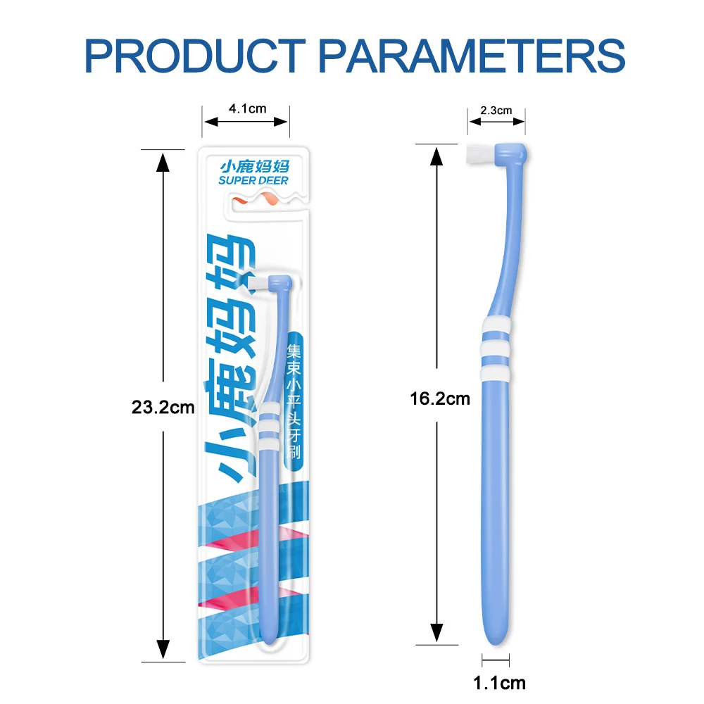 1Pcs Super Deer Orthodontic Toothbrush Pointed&Flat Head Soft Hair Correction Clean Teeth Gap Floss Oral Hygiene Teeth Braces