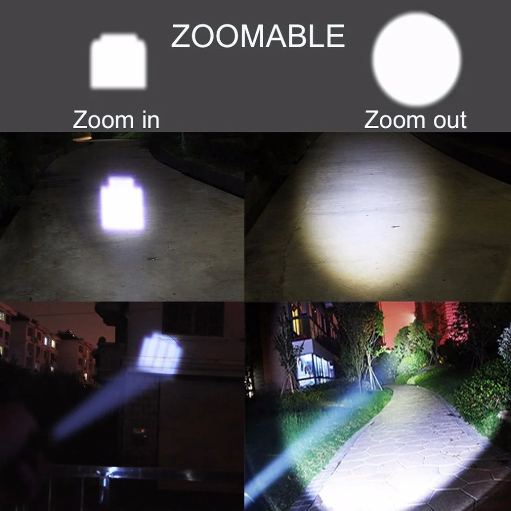 Zoomable Mini Flashlight RGB Multi Color LED Torch UV Light 365nm 395nm Detection Lamp For Camping Hiking Fishing Outdoor