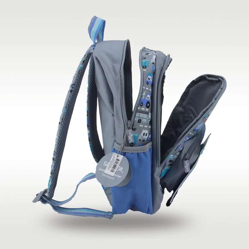 حقيبة مدرسية للأطفال للأولاد حقيبة ظهر شاحنة خلاط رمادية Kawaii 3-7 سنوات أكياس النمذجة 14 بوصة #5