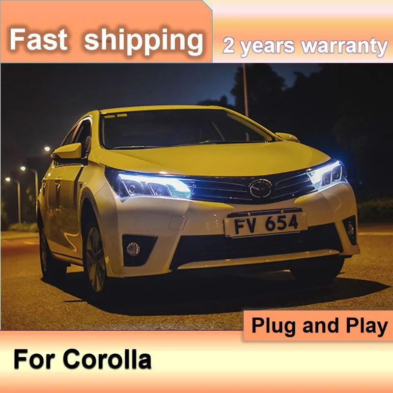 

Car Accessories for Toyota Corolla Head Light 2014 -2017 Corolla Head Lamps DRL Turn Signal Low High Beam Projector Lens
