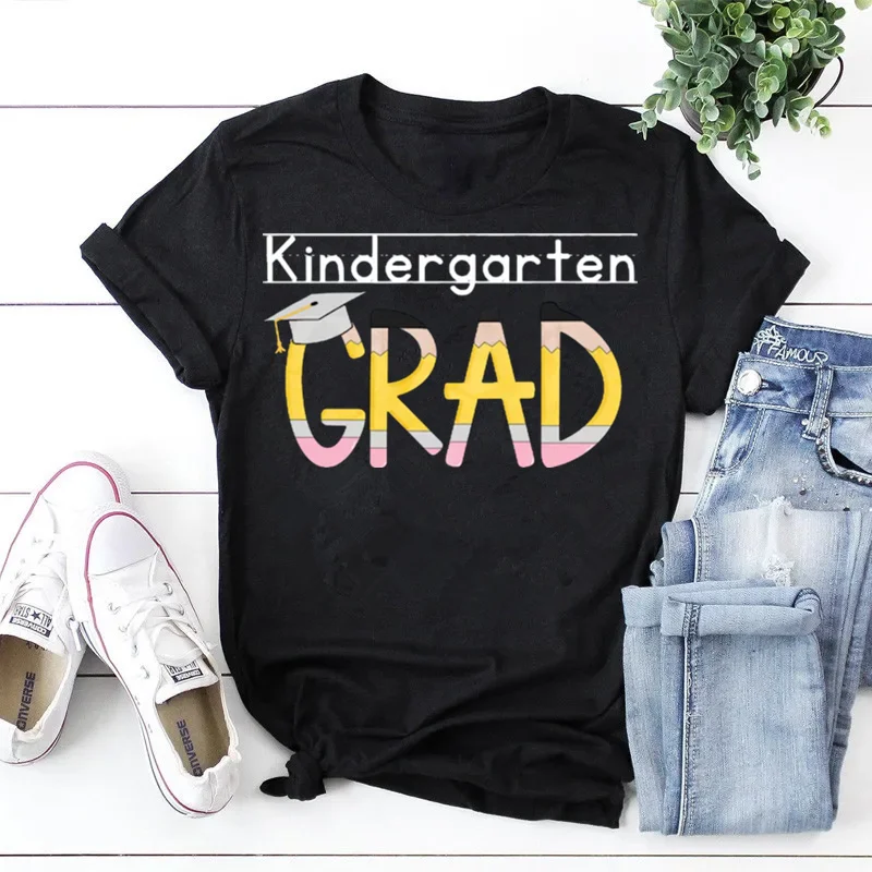 Kindergarten Grad Shirt Senior Graduation Senior 2024 Gift Graduation Idea Graduation Short Sleeve Top Tees 100% Cotton goth y2k