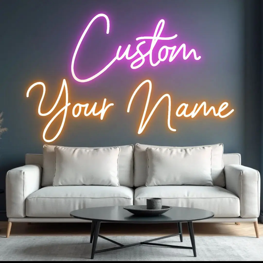 Custom USB Two Lines Dimmable Neon Sign with Your Name Unique Art Decor Lighting for Wedding Anniversary Birthday Bedroom Decor