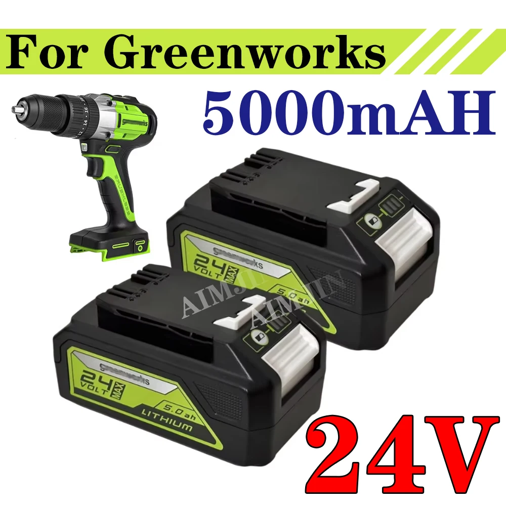 

24V 5000mah Li-ion Rechargeable Battery for Greenworks 24V Power Tools 29842 29852 29322 20362 MO24B410 MO48L4211