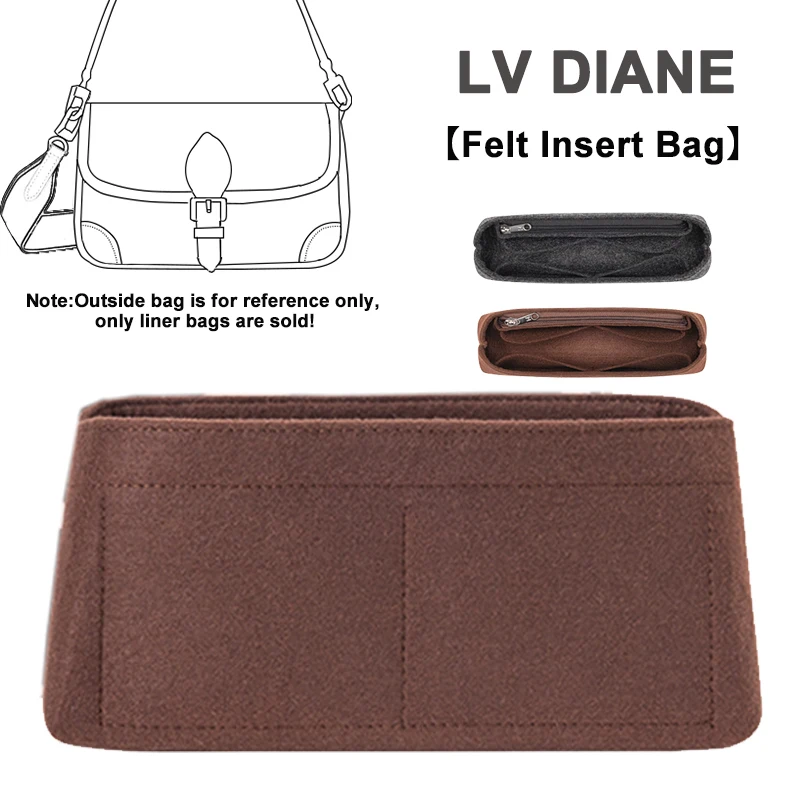 EverToner for DIANE Felt Organizer Insert Bag Makeup Handbag Travel Organizer Inner Purse Cosmetic Bag Base Shaper