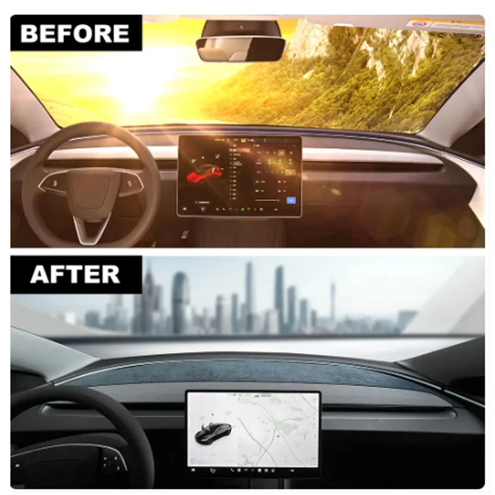 

Dashboard Cover Mat Protective Pad For Tesla Model 3 Car Accessories Dash Board Sunshade Anti-UV Carpet Dashmat