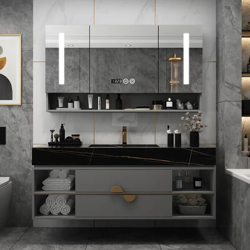 

Rock Slab Bathroom Cabinet Combination Intelligent Luxury Modern Home Furniture Bathroom Furniture Bathroom Cabinets