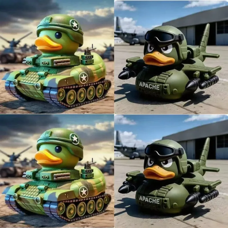 Veteran Tribute Duck Figurines Decoration Tank Plane Duck Resin Statue Ornament Military Theme Decor Creative Collectible Gift