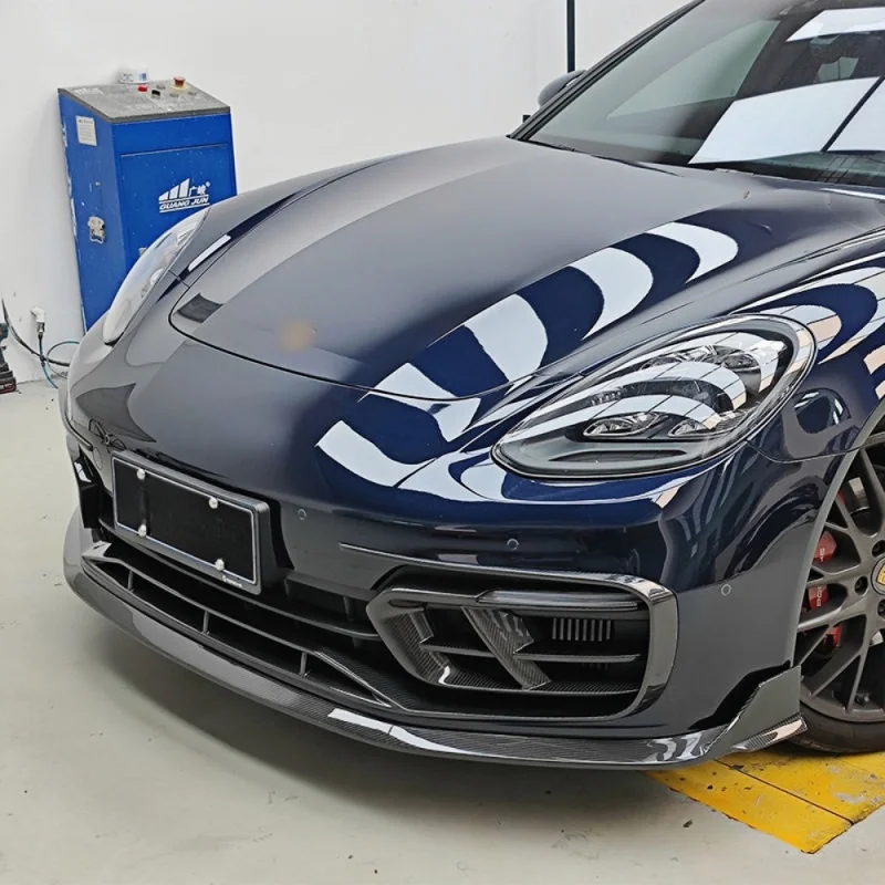 

High Quality PK Style Dry Carbon Fiber Lip Spoiler Front Diffuser Suitable For 21-23 Porsche 971.2 Panamera GTS Turbo S