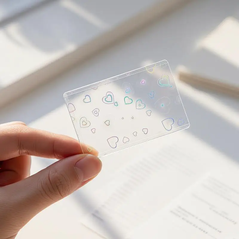10Pcs Holographic Laser Clear Photocard Sleeves Waterproof PVC Card Protector For Kpop Idol Photo Collecting DIY Scrapbook Decor