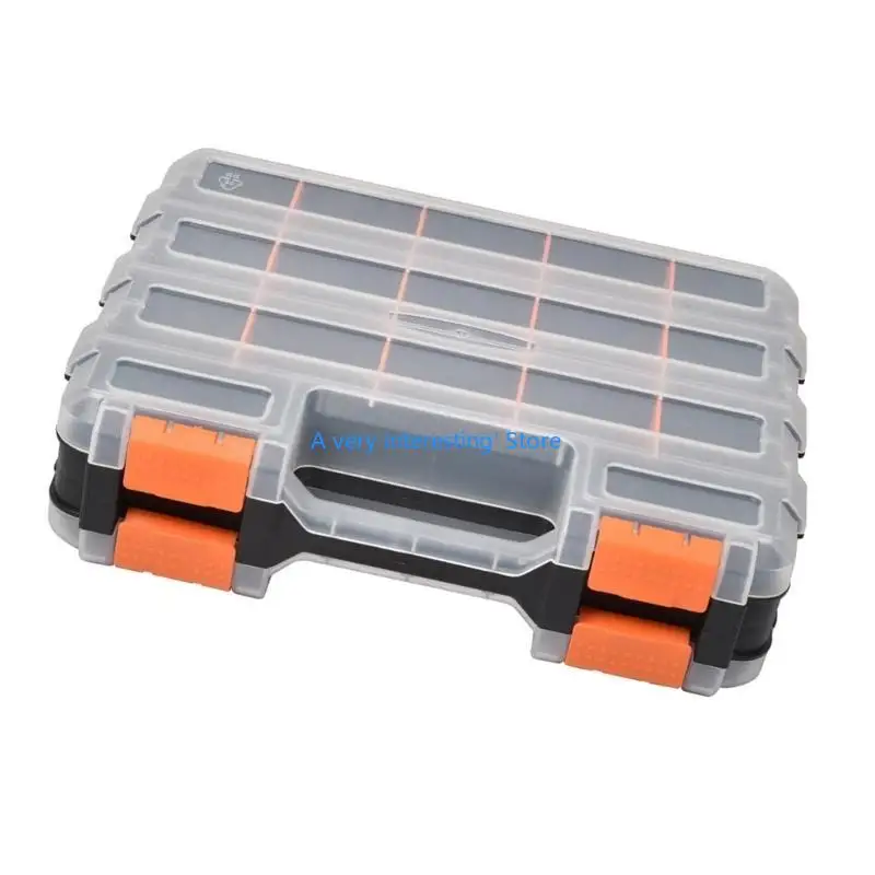 

Tool Part Container Bin Double Side Tools Box Small Parts Storage Case Enduring U6XC