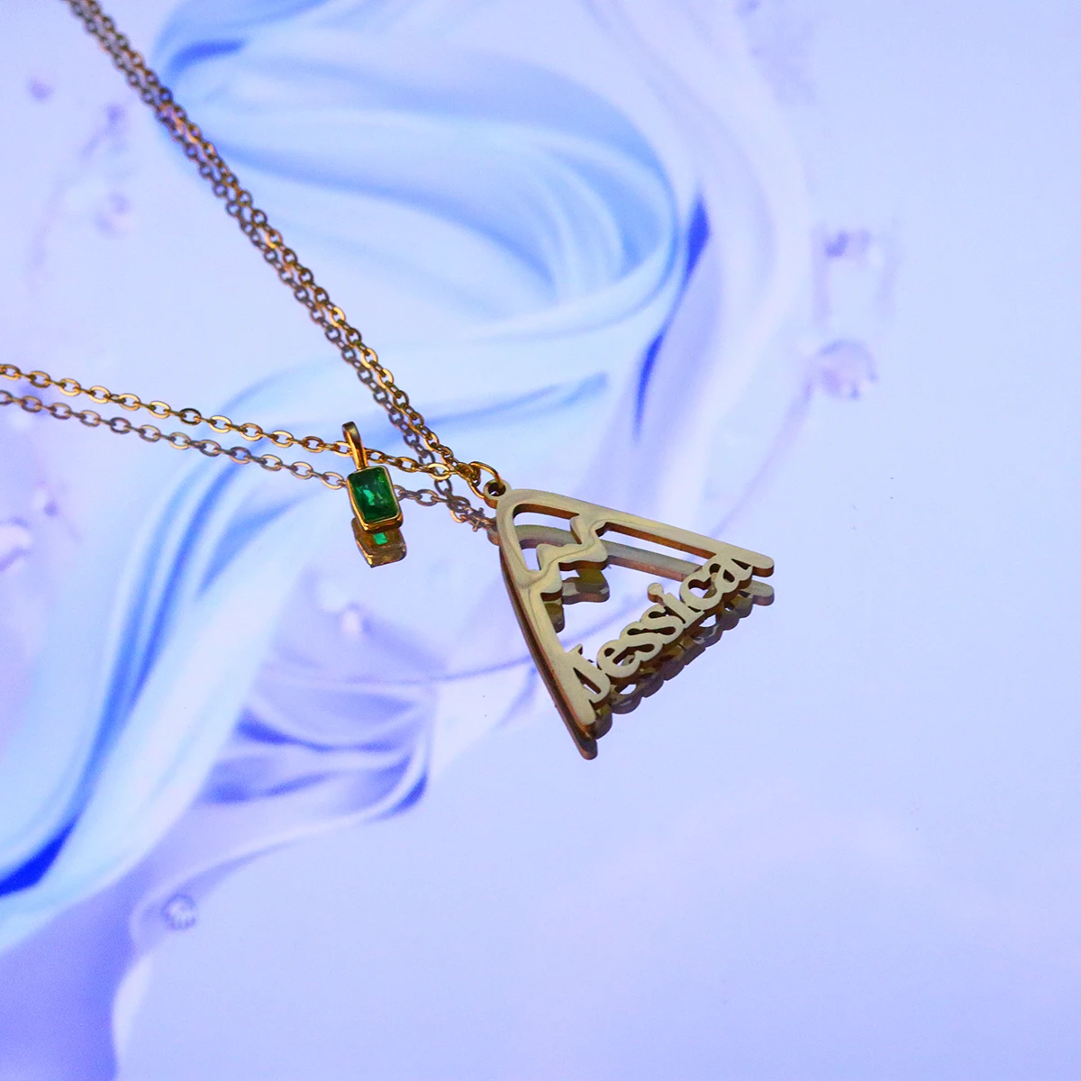 QIAMNI Trendy Stainless Steel Mountain Chain Necklace Custom Name Birthstone Fitness Sport Pendant Choker Outdoor Travel Jewelry
