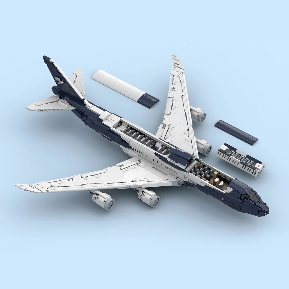 Novo Modelo de Avião Comercial MOC Lufthansa Boeing 747-8I, Conjunto de Blocos de Montagem DIY, Brinquedo Infantil, Presente de Aniversário para Meninos
