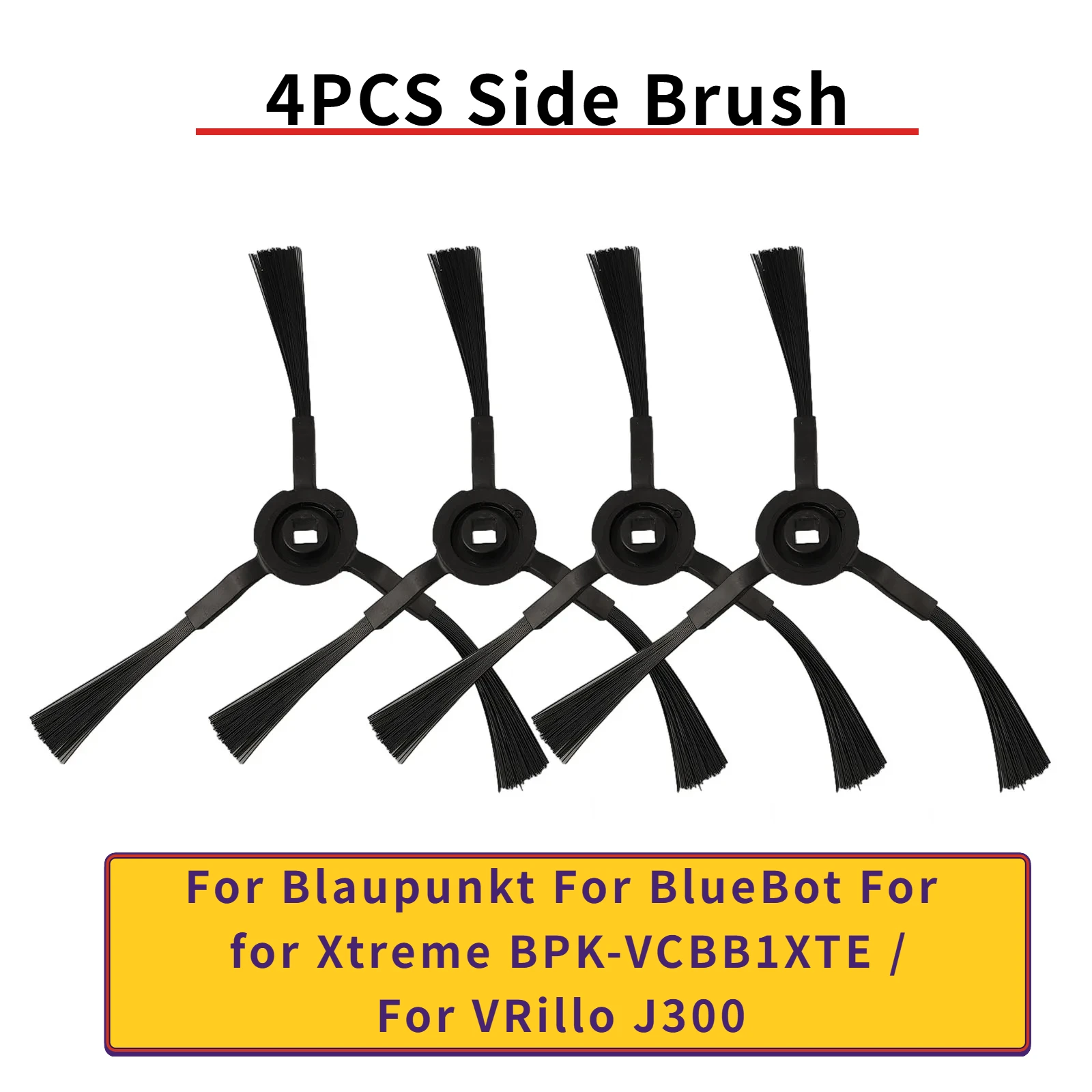 Cepillos laterales compatibles con Blaupunkt, BlueBot, Xtreme, BPK-VCBB1XTE, VRillo J300, 4 Uds.