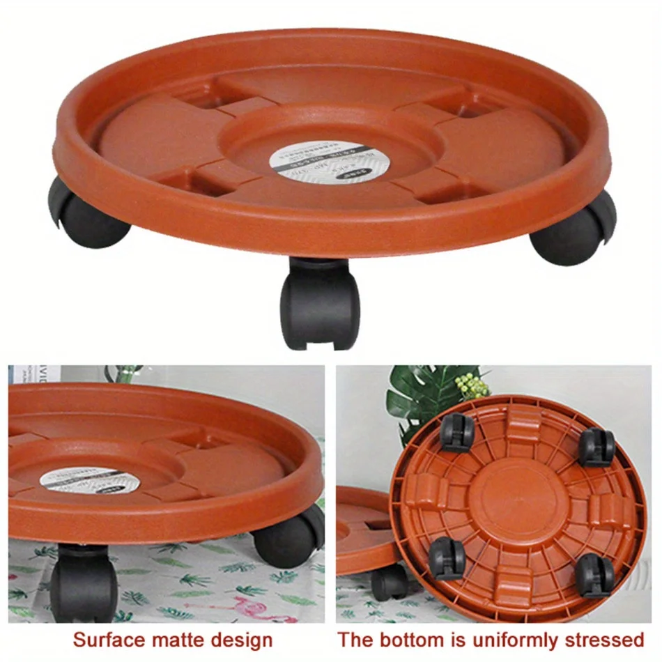1 Stück, abnehmbarer Pflanzenständer, Blumentopftablett mit Universalrad, schweres rollendes Blumentopfregal für den Innen- und Außenbalkon – Detail 1