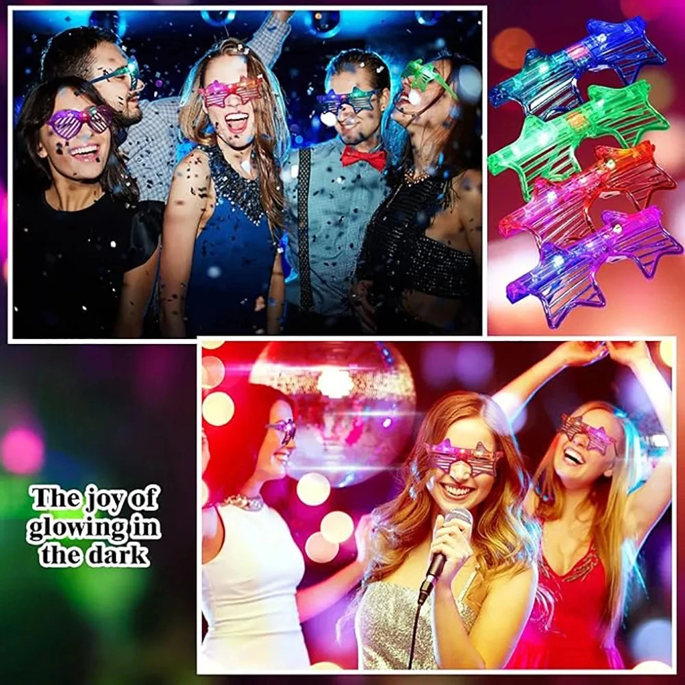 Glow In The Dark Glasses Bulk Led Light Up Glasses 2024 Wedding Decor Party Favors Glow Glasses For Kids Adults Party Supplies