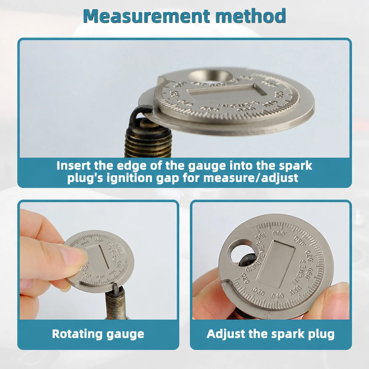 Lanke 1/2/5PCS Spark Plug Gap Gauge Tool Stainless Steel Feeler Gauge Precision Durable Measuring and Adjusting Spark Plug Gap